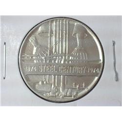 1874-1974 Steel Century 1/2+ Oz. Silver Token UNC