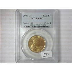 2001-D Sacagawea Dollar PCGS MS67