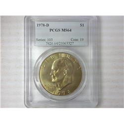 1978-D Ike Dollar PCGS MS64