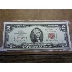 1963-A Red Seal Two Dollar Note (Crisp)