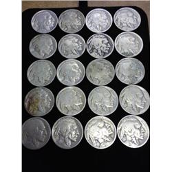 20 Assorted 1920's Buffalo Nickels