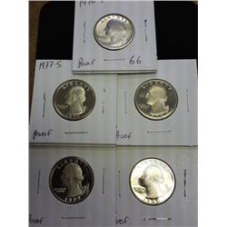 1976-S, 77-S, 78-S, 79-S And 80-S Wash. Quarters