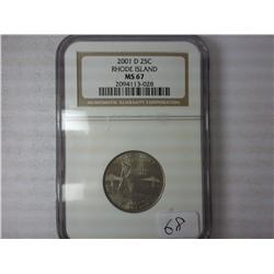2001-D Rhode Island Quarter NGC MS67