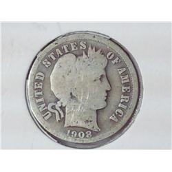 1908 Barber Dime