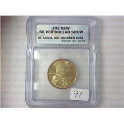 2002-P Sacagawea Dollar ICG Sample Slab
