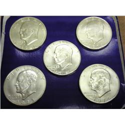 1971, 72, 73, 74 & 76 - 40% Silver Ike Dollars UNC