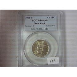2001-P New York Quarter PCGS Sample Slab