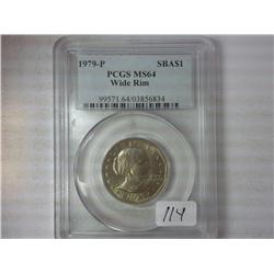 1979-P SBA Dollar PCGS MS64 Wide Rim