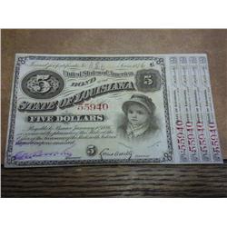 1876 Louisiana $5 Bond