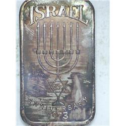1 Ounce Silver Ingot 1973 Israel Anniversary