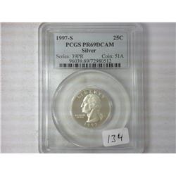 1997-S Washington Quarter PCGS PR69DCAM Silver