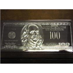 $100 US BIll Done In SIlver Leaf As Shown