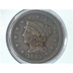 1845 US Large Cent (VG)