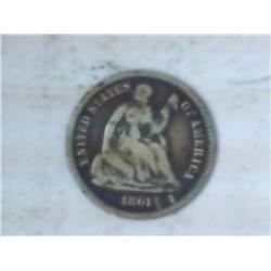 1861 Seated Liberty Half Dime