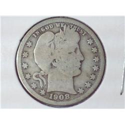 1908-O Barber Quarter