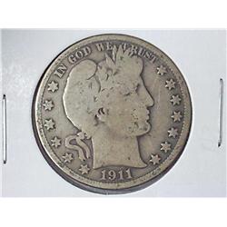 1911 Barber Half Dollar (VG)