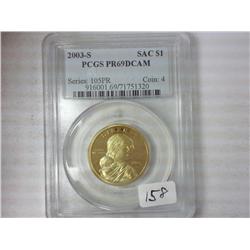2003-S Sacagawea Dollar PCGS PR69DCAM