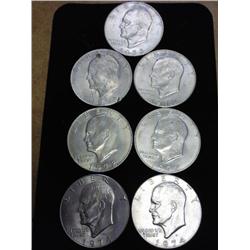 7 Assorted Ike Dollars