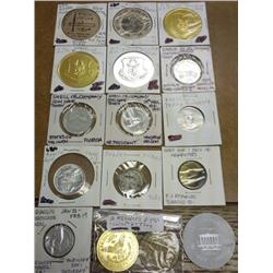 17 Assorted Tokens Wooden Nickels Etc... As Shown