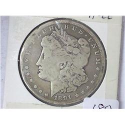 1891-CC Morgan Silver Dollar