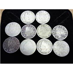 10 Assorted Liberty "V" Nickels