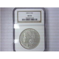 1892-O Morgan Silver Dollar NGC AU53