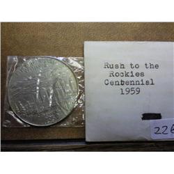 1959 Rush To The Rockies Centennial Token (UNC)