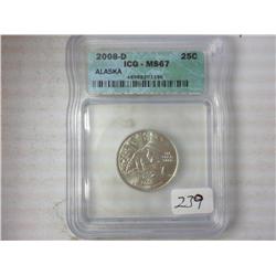 2008-D Alaska Quarter ICG MS67
