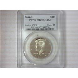 2004-S Kennedy Half Dollar PCGS PR69DCAM