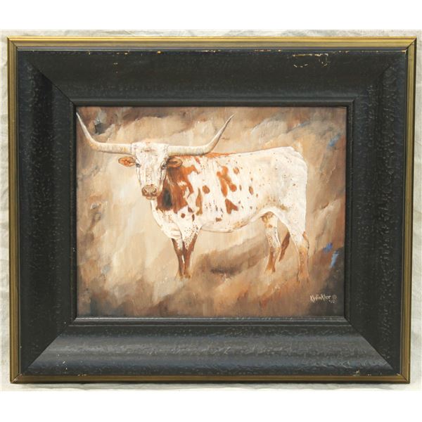 Longhorn Oil Painting