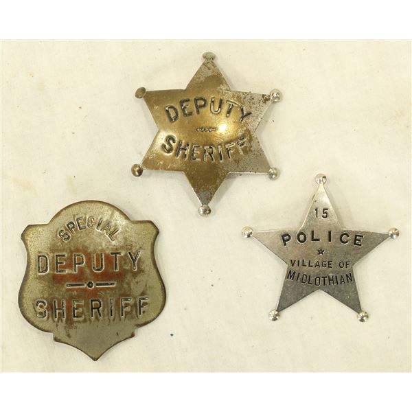 Lot of 3 Antique Badges