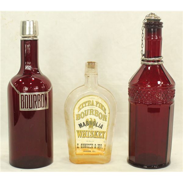 Group of Antique Whiskey Bottles