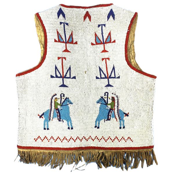 Fabulous Plains Indian Figural Beaded Vest