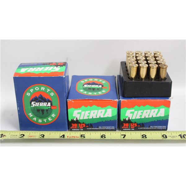 SIERRA 38 SPECIAL 125 GRAIN BULLETS X3
