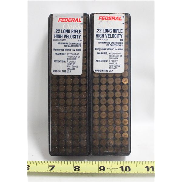 200 FEDERAL .22LR COPPER PLATED HIGH VELOCITY