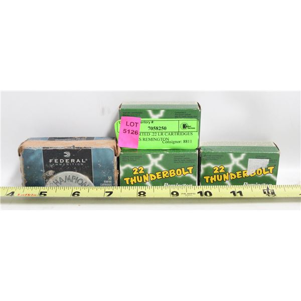 200 ASSORTED .22 LR CARTRIDGES INCLUDES REMINGTON