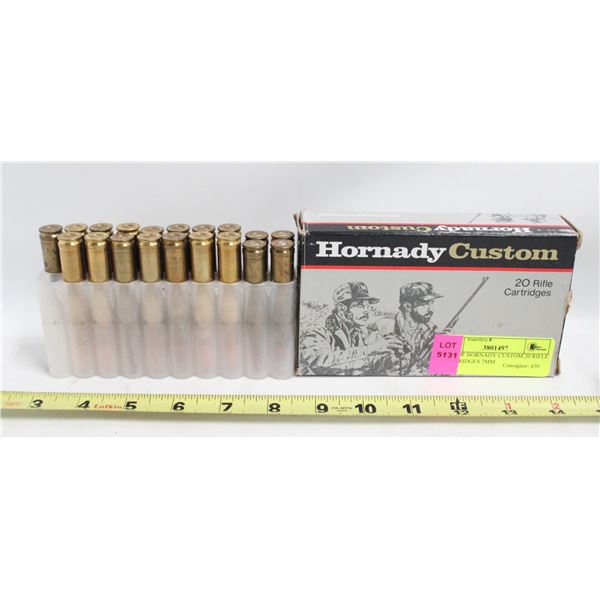 BOX OF HORNADY CUSTOM 20 RIFLE CARTRIDGES 7MM