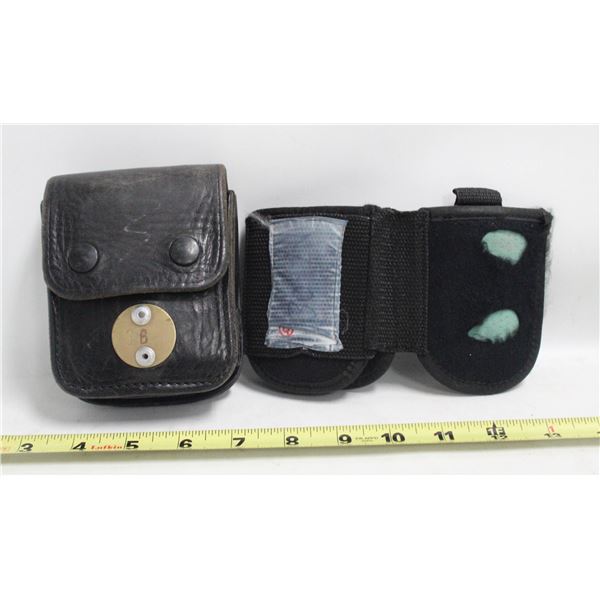 LEATHER HANDCUFF POUCH AMMUNITION HOLDER