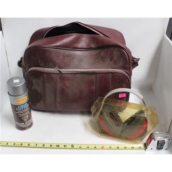 LEATHER BAG WITH EAR PROTECTION
