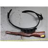 Image 1 : WOODEN GUN STOCK SOLD WITH AMMO BELT