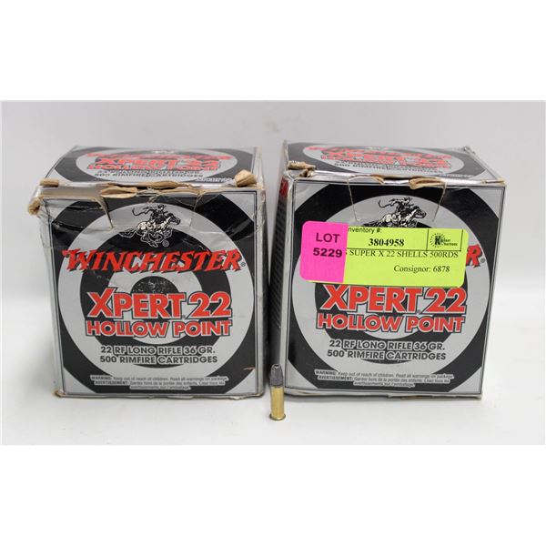 2 BOXES SUPER X 22 SHELLS 500RDS