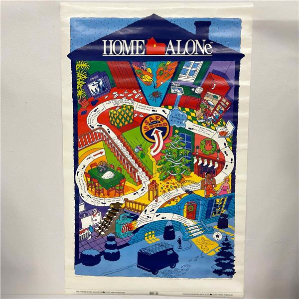2pc Home Alone Memorabilia Items Including 1991 Promo Trap Map Poster and Original Motion Picture So