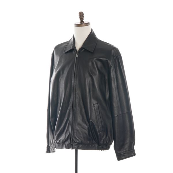 Jos. A. Bank Classic Collection Men's Black Leather Full Zip Jacket Size XL