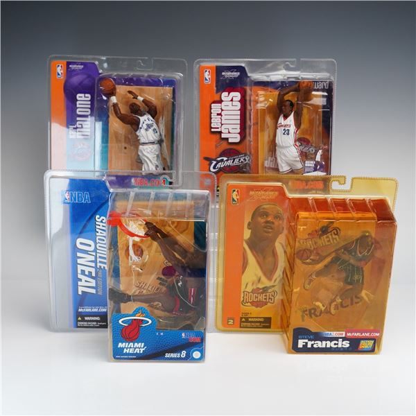 4pc McFarlane Toys NBA Sportspicks Action Figures Including LeBron James and Shaquille O'Neal