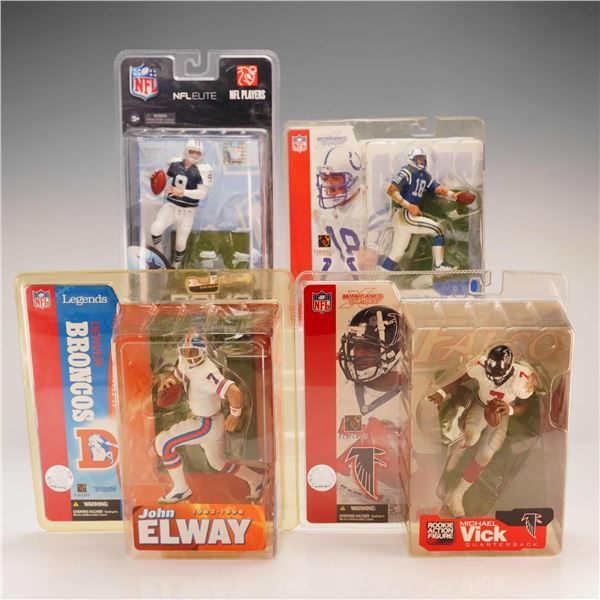 A Collection of Four McFarlane Toys NFL SportsPicks Action Figures in Original Packaging