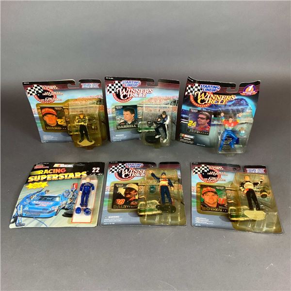 Assortment of Six Winners Circle and Racing Champions NASCAR Driver Action Figures