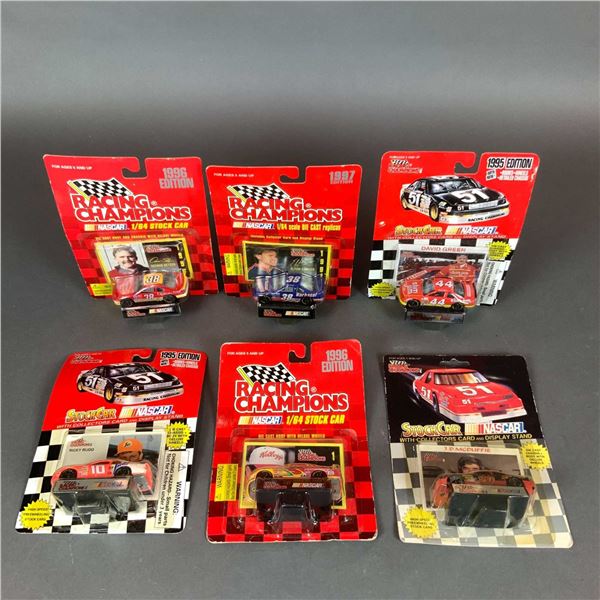 Six Racing Champions NASCAR 1/64 Scale Die-Cast Stock Car Models