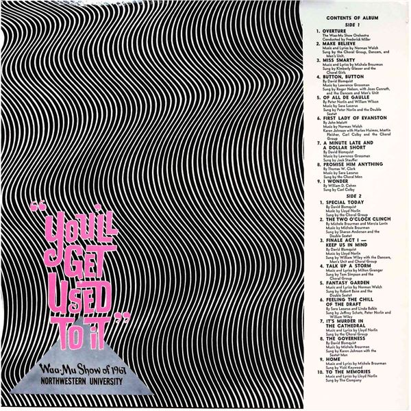 1967 Northwestern University Waa-Mu Show Youll Get Used to It Album Jacket