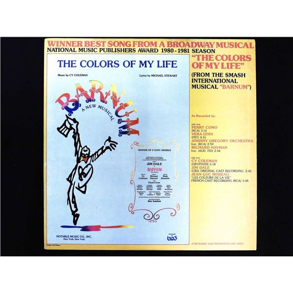 Cy Coleman Michael Stewart Barnum Promotional Record