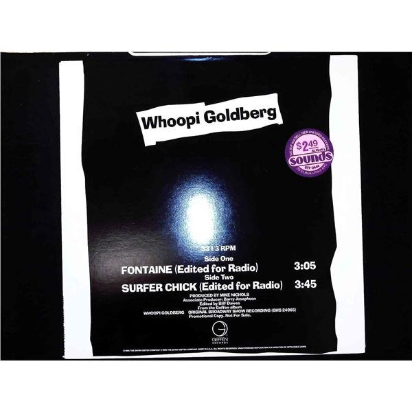 Whoopi Goldberg Promotional 12 Inch Vinyl Single Sleeve Geffen Records 1985